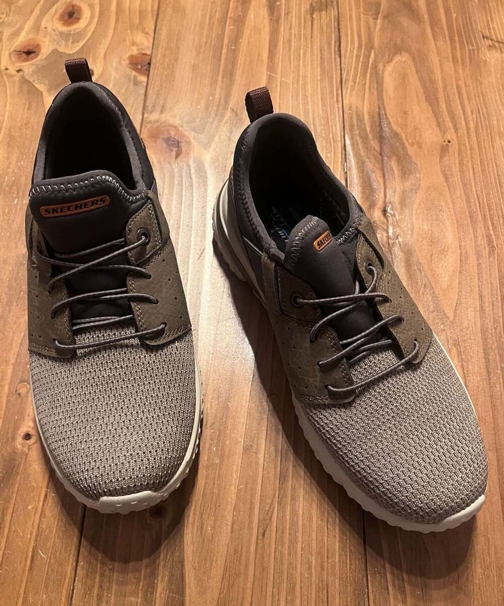 Skechers Delson 3.0 Cicada Sneaker olive gray Men’s 9